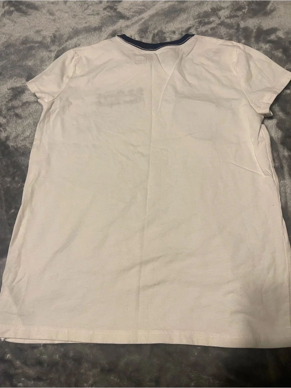 Polo by Ralph Lauren White Crewneck Tee with Navy Trim & Multicolor Patches